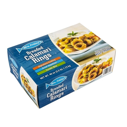King And Prince Breaded Calamari Rings, 4 x 2.5 lb Case - Frozen Meat & Seafood