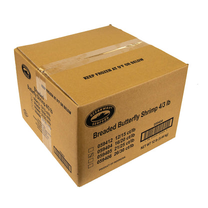 Oceanway Breaded Butterfly Shrimp 16-20 Ct, 4 x 3 lb Case - DOT product image 6