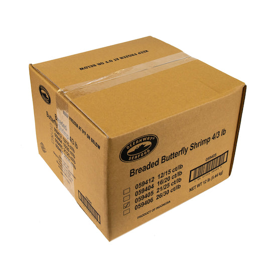 Oceanway Breaded Butterfly Shrimp 21-25, 4 x 3 lb Case - DOT product image 6