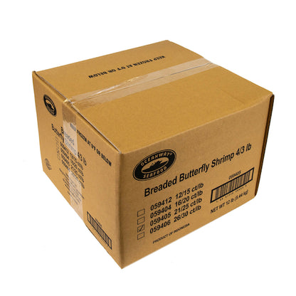 Oceanway Breaded Butterfly Shrimp 21-25, 4 x 3 lb Case - DOT product image 6