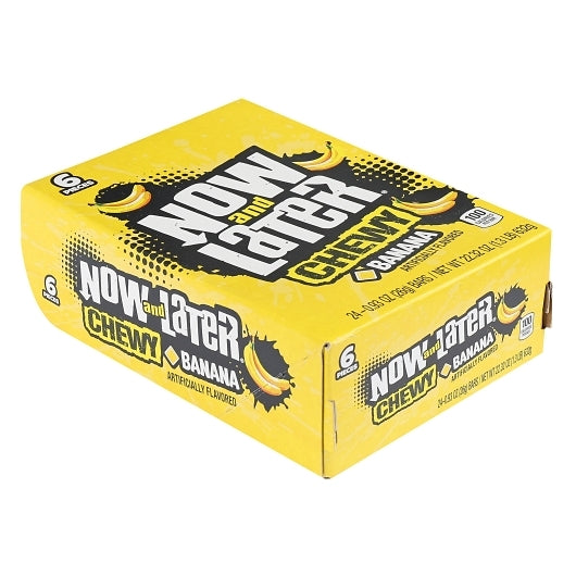 Now and Later Soft Banana Chews, 12 x 24 x 0.93 oz Case - Candy & Confections