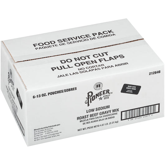 Pioneer Low Sodium Roast Beef Flavored Gravy Mix, 6 x 13 oz Case - DOT product image 3