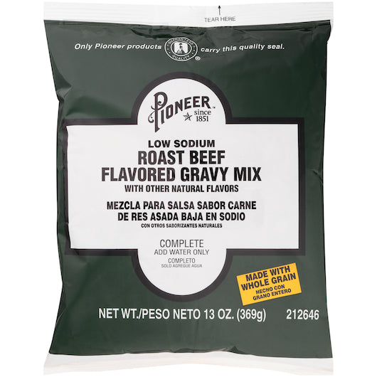Pioneer Low Sodium Roast Beef Flavored Gravy Mix, 6 x 13 oz Case - DOT product image 2