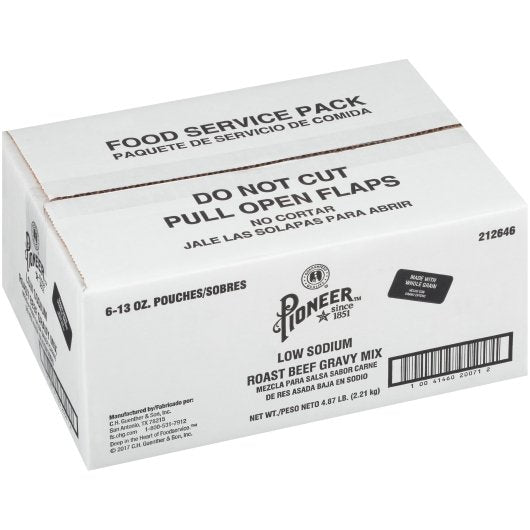 Pioneer Low Sodium Roast Beef Flavored Gravy Mix, 6 x 13 oz Case - DOT product image 4