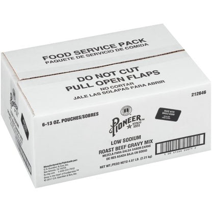 Pioneer Low Sodium Roast Beef Flavored Gravy Mix, 6 x 13 oz Case - DOT product image 4