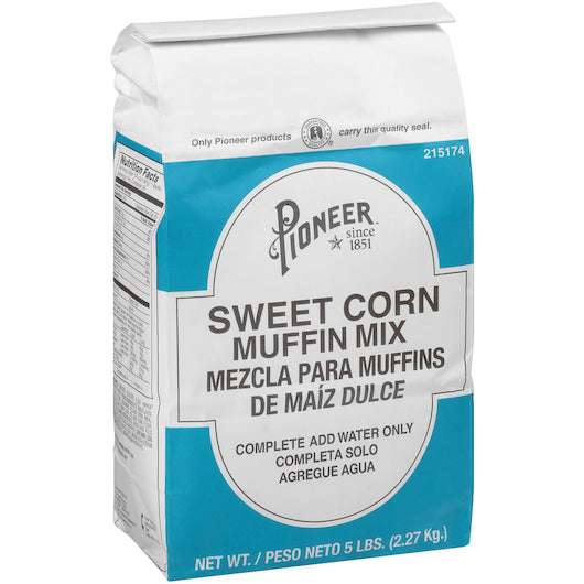 Pioneer Sweet Corn Muffin Mix, 6 x 5 lb Case - Bakery & Desserts