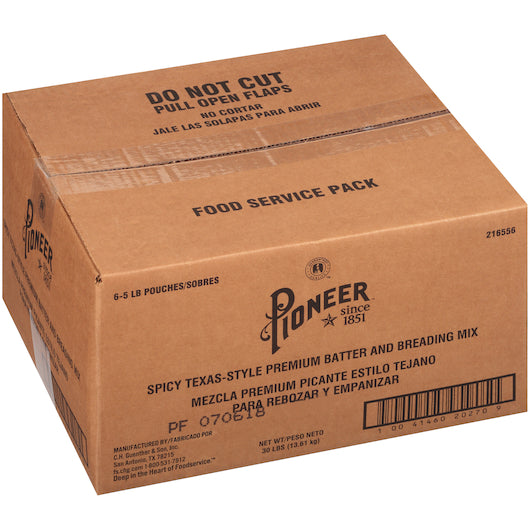 Pioneer Spicy Texas-Style Premium Breading & Batter Mix, 6 x 5 lb Case - DOT product image 3