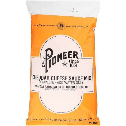 Pioneer Cheddar Cheese Sauce Mix, 6 x 29 oz Case - Condiments & Sauces