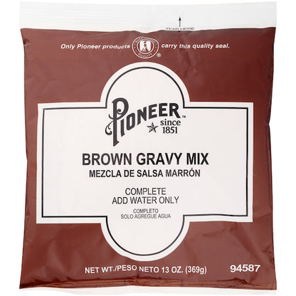 Pioneer Brown Gravy Mix, 6 x 13 oz Case - Condiments & Sauces