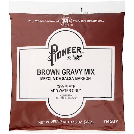 Pioneer Brown Gravy Mix, 6 x 13 oz Case - Condiments & Sauces
