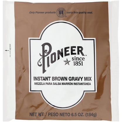 Pioneer Instant Brown Gravy Mix, 12 x 6.5 oz Case - Condiments & Sauces