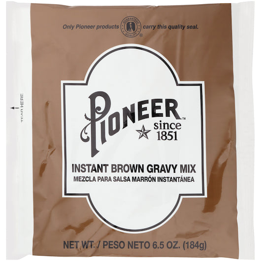 Pioneer Instant Brown Gravy Mix, 12 x 6.5 oz Case - Condiments & Sauces