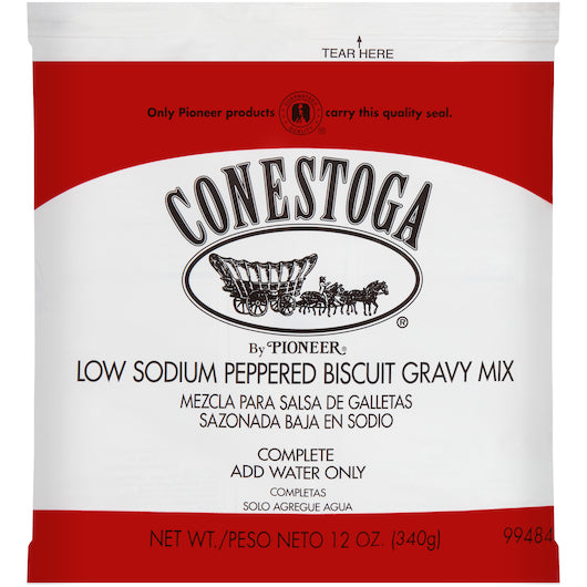 Conestoga Instant Low Sodium Peppered Mix, 12 x 12 oz Case - Condiments & Sauces
