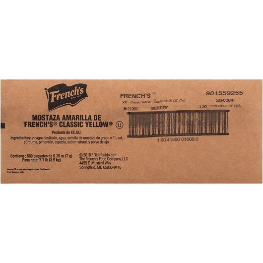 French's Yellow Mustard Single Serve, 500 x 7 GR Case - DOT product image 2
