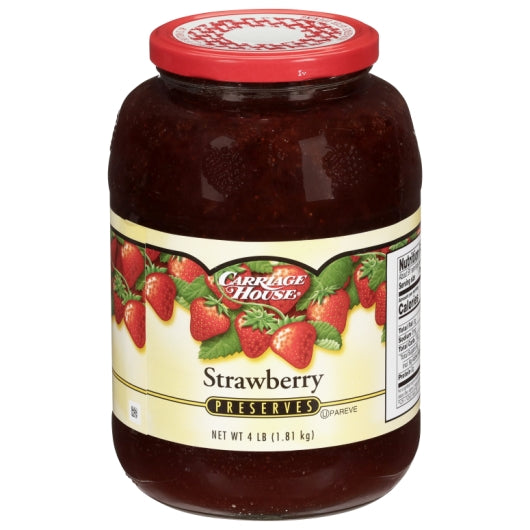 Carriage House Strawberry Preserves, 6 x 4 lb Case - Condiments & Sauces