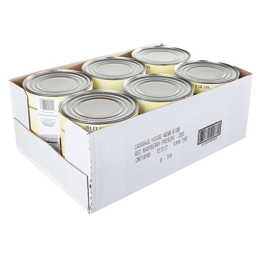 Carriage House Red Raspberry Preserves, 6 x 8 lb Case - Condiments & Sauces