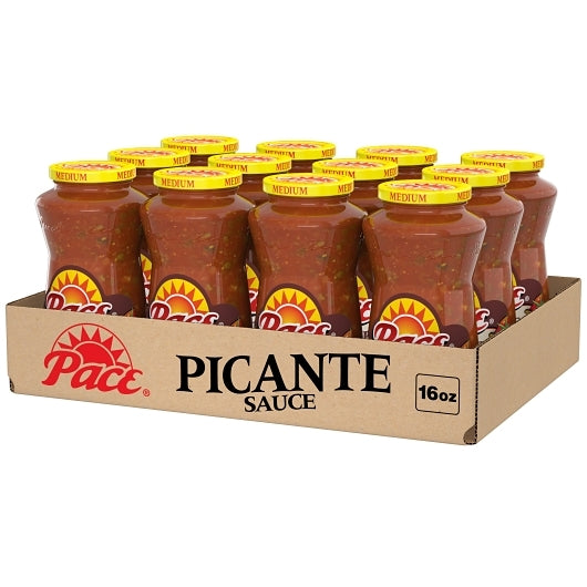 Pace Medium Picante Sauce, 12 x 16 oz Case - Condiments & Sauces