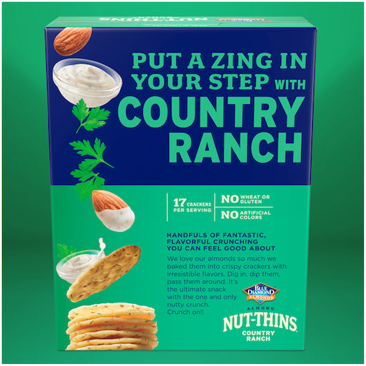 Blue Diamond Almond Nut-Thins Crackers Country Ranch, 12 x 4.25 oz Case - DOT product image 2