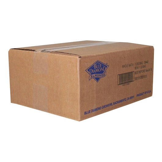 Blue Diamond Almonds Whole Natural, 6 x 16 oz Case - GS1 closed shipping case image