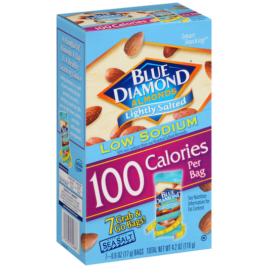 Blue Diamond Roast Lightly Salted 100 Calorie Pack, 6 x 4.2 oz Case - Alternate product angle or state