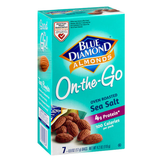 Blue Diamond Almonds Oven Roasted Sea Salt 100 Calorie Pack, 6 x 4.2 oz Case - Nuts & Seeds