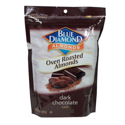 Blue Diamond Almonds Oven Roasted Dark Chocolate, 6 x 14 oz Case - Candy & Confections