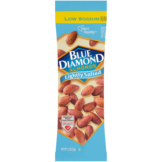 Blue Diamond Low Sodium Lightly Salted Almonds, 12 x 12 x 1.5 oz Case - Nuts & Seeds