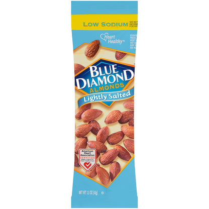 Blue Diamond Low Sodium Lightly Salted Almonds, 12 x 12 x 1.5 oz Case - Nuts & Seeds