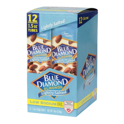 Blue Diamond Low Sodium Lightly Salted Almonds, 12 x 12 x 1.5 oz Case - DOT product image 2