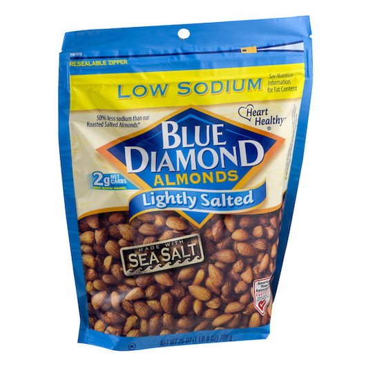 Blue Diamond Lightly Salted Low Sodium, 6 x 25 oz Case - Nuts & Seeds