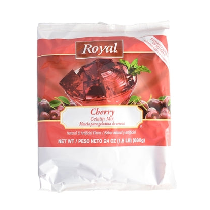 Royal Cherry Flavored Gelatin Mix, 12 x 24 oz Case - Bakery & Desserts