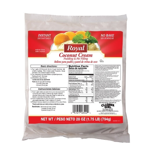 Royal Coconut Creme Flavored Instant Pudding Mix & Pie Filling, 12 x 28 oz Case - DOT product image 3
