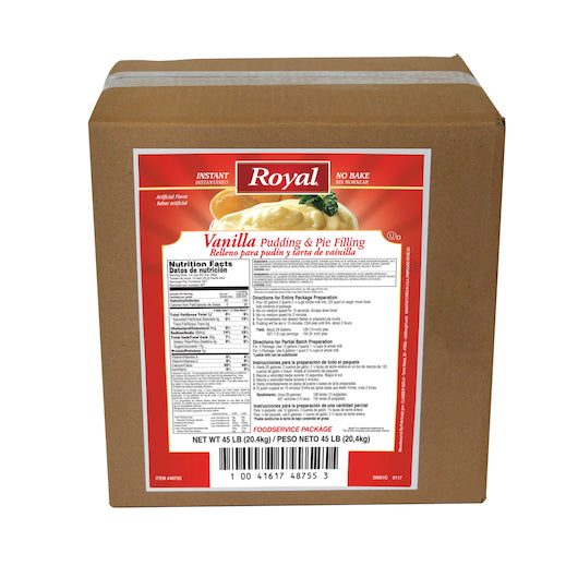 Royal Vanilla Flavored Instant Pudding Mix & Pie Filling, 1 x 45 lb Case - Bakery & Desserts