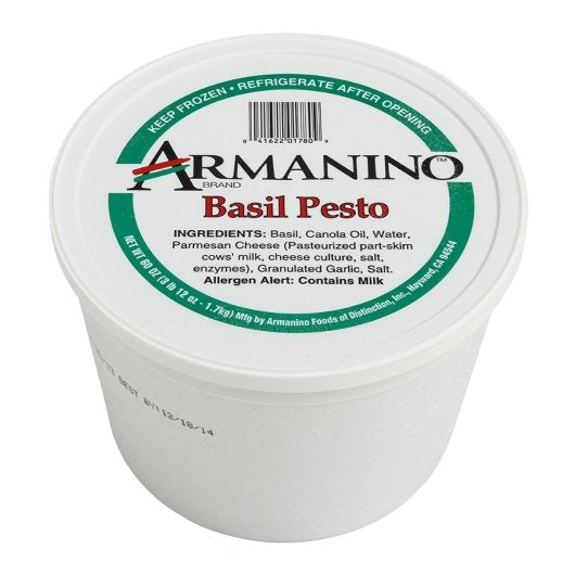 Armanino Frozen Basil Pesto Sauce, 2 x 60 oz Case - Condiments & Sauces