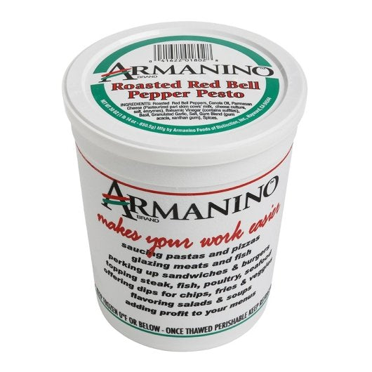 Armanino Gluten Free Roasted Red Bell Pepper Pesto, 3 x 30 oz Case - Condiments & Sauces