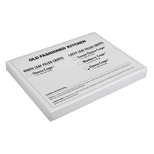 Old Fashioned Kitchen Blintzes Lacy Leaf Blueberry Pre-cooked Crepe, 12 x 12 x 2.25 oz Case - Bakery & Desserts