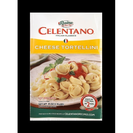 Celentano Cooked Cheese Tortellini, 12 x 19 oz Case - Prepared Foods