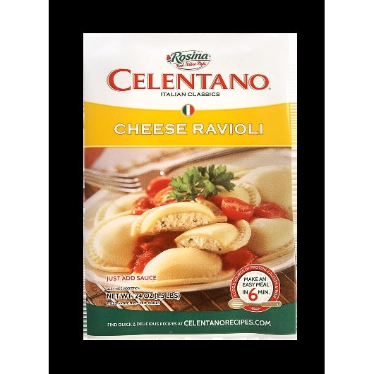 Celentano Cooked Large Round Cheese Ravioli, 12 x 24 oz Case - Pantry Ingredients