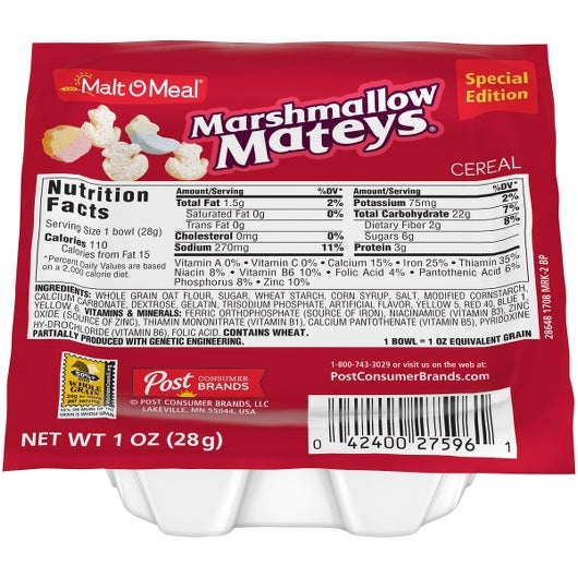 Malt-O-Meal Marshmallow Mateys Cereal, 96 x 1 oz Case - DOT product image 2