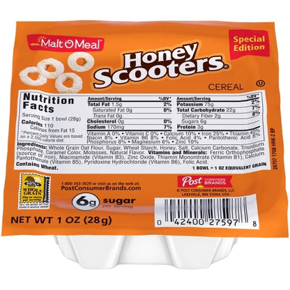 Malt O Meal Honey Scooters Cereal Bowl, 96 x 1 oz Case - DOT product image 2