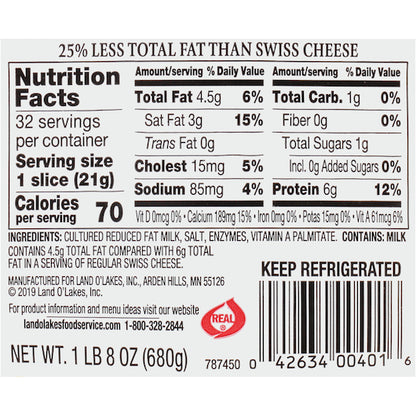 Land O Lakes Alpine Lace Readi-Pac Swiss Cheese Slice, 1.5 Pound - DOT product image 7