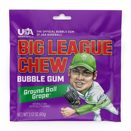 Big League Chew Grape Big League Chew Pouch, 9 x 12 x 2.12 oz Case - Alternate product angle or state