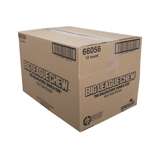 Ford Gum Big League Chew Bucket, 12 x 14.1 oz Case - GS1 closed shipping case image