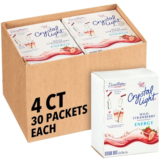 Crystal Light On The Go Wild Strawberry Energy Beverage Mix, 4 x 30 x 0.13 oz Case - DOT product image 3