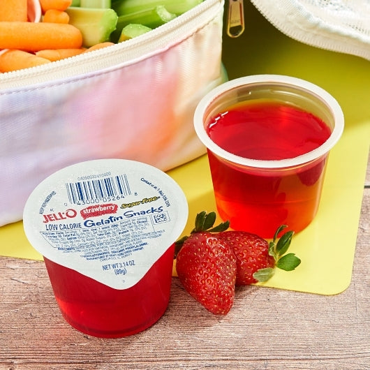 Jell-O Sugar Free, Ready To Eat, Strawberry Gelatin, 6 x 12.5 oz Case - DOT product image 3
