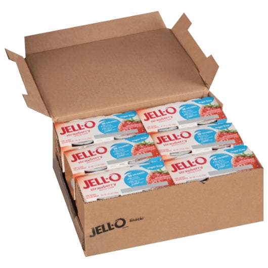 Jell-O Sugar Free, Ready To Eat, Strawberry Gelatin, 6 x 12.5 oz Case - DOT product image 4