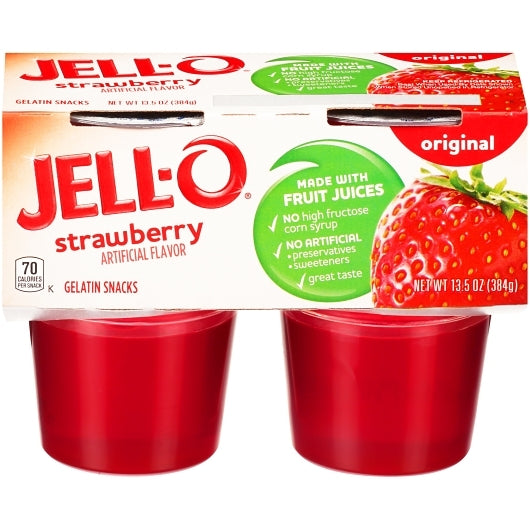 Jell O Ready To Eat Strawberry Gelatin, 6 x 4 x 3.39 oz Case - DOT product image 2