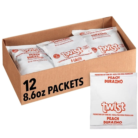 Kool Aid Twist Peach Soft Drink Mix, 12 x 243 GR Case - Beverages