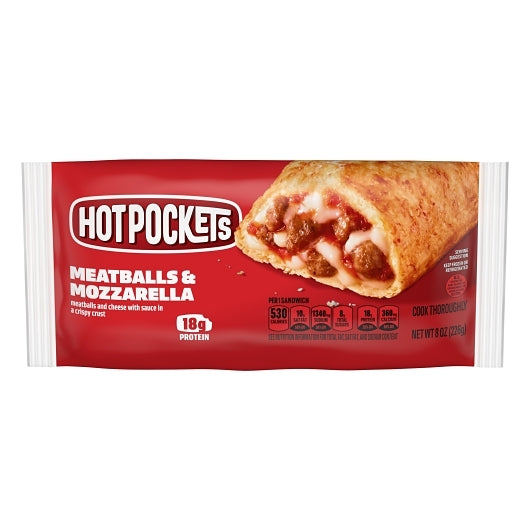 Hot Pocket Individually Wrapped Meatballs with Mozzarella, 12 x 8.007 oz Case - Prepared Foods