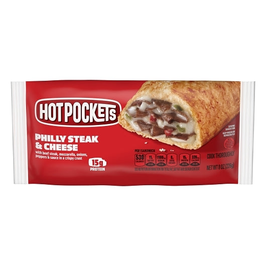 Hot Pocket Individually Wrapped Philly Steak & Cheese, 12 x 8.007 oz Case - Prepared Foods